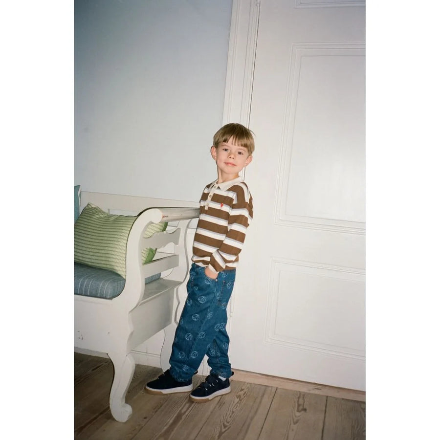 Carl Jeans in Cotone con Stampa Football -Dark Blue