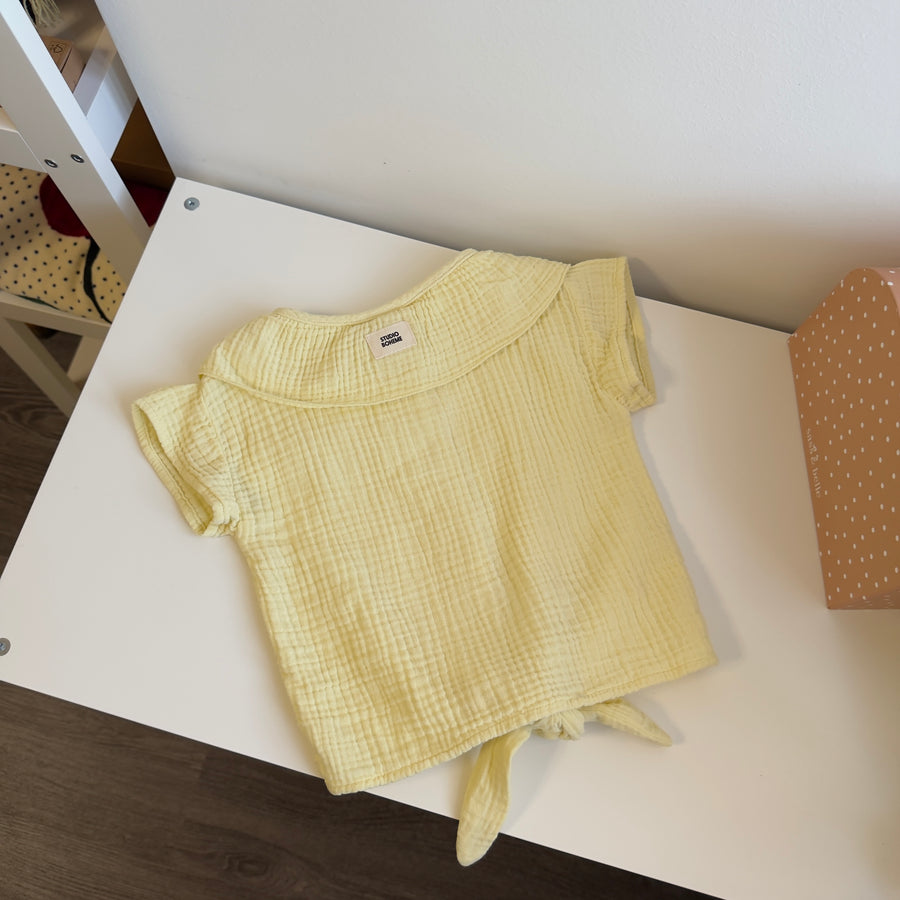 Blusa Coco in Mussola di Cotone Biologico – Lemon Cream