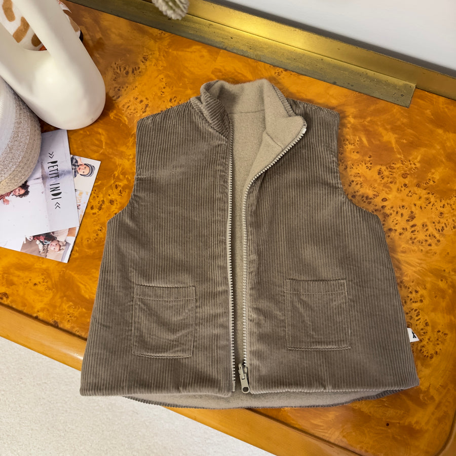Gilet reversibile -velluto a coste e pile morbidissimo