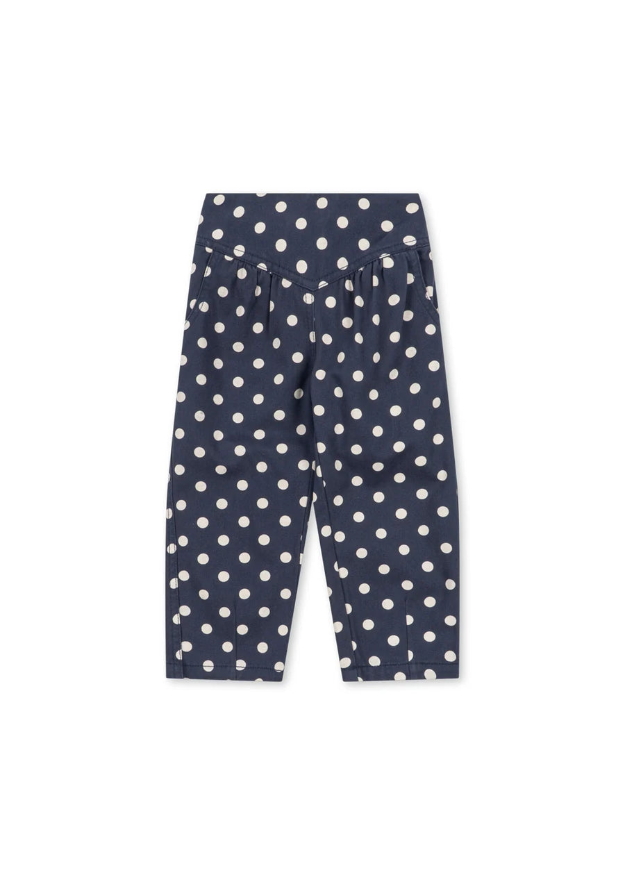 Pantalone Nola in cotone organico a pois – dot nuit
