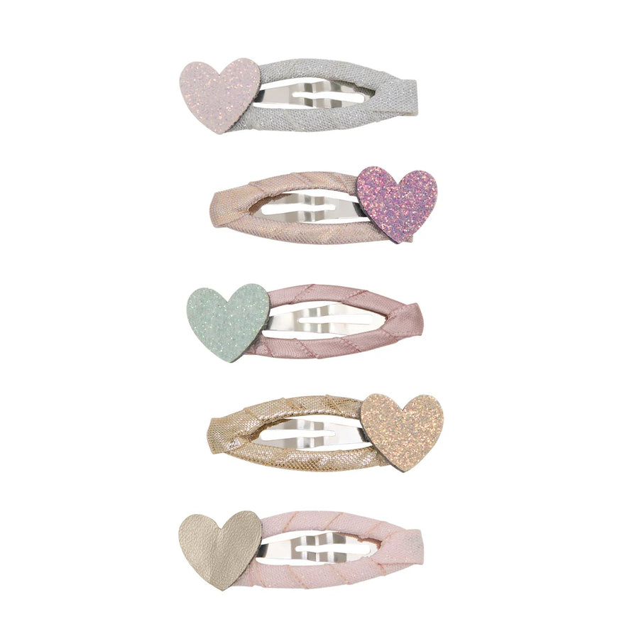 Mini Mollette per Capelli con Cuori Glitter -Teeny Heart