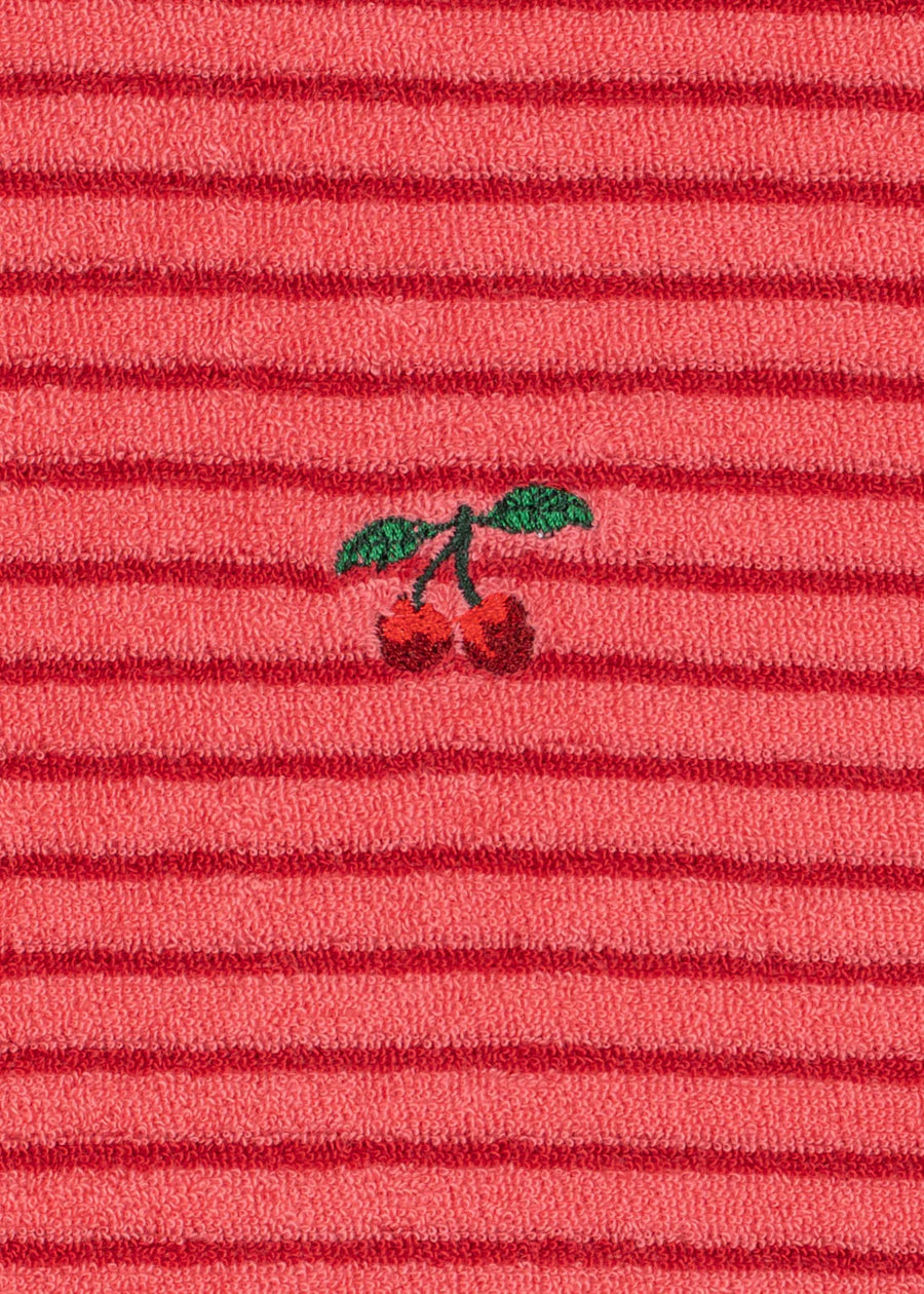 Felpa in cotone organico a righe rosa
