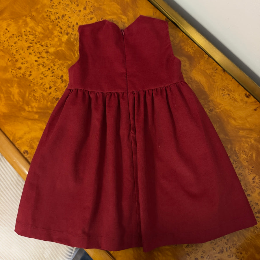Abito Smanicato in microvelluto- Dark Cherry