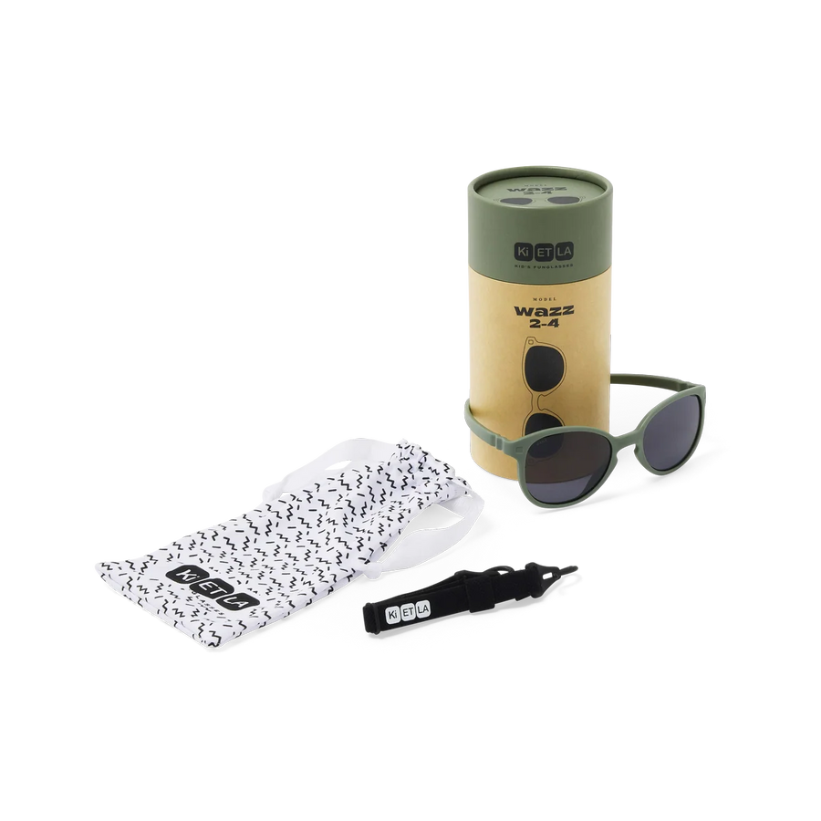 Occhiali da sole bambini UV400 flessibili e resistenti- WAZZ khaki