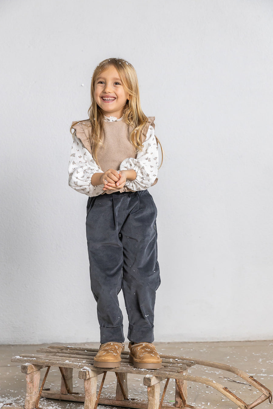 Pantalone in velluto blu notte