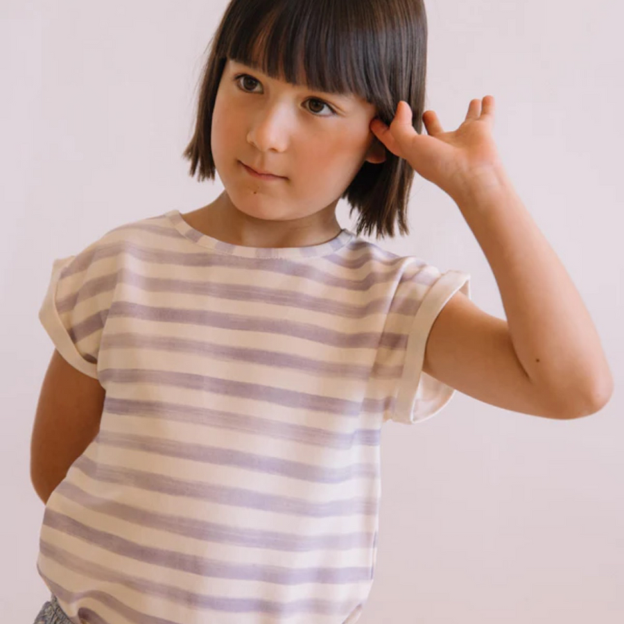 T-shirt Bama righe Rayures Iris in cotone biologico