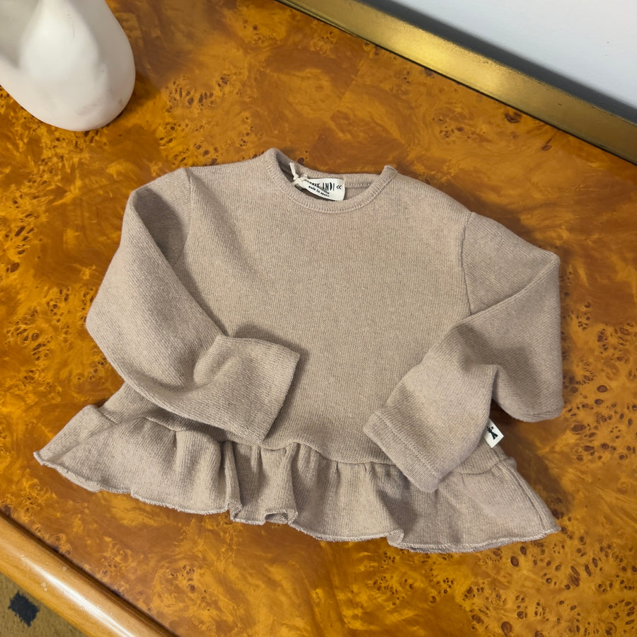 Maglia svasata in caldo cotone avena