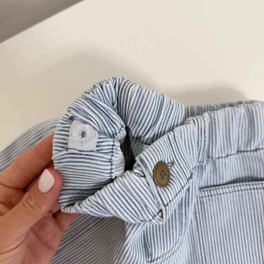 Shorts Amber –  in denim morbidissimo a righe con vita regolabile