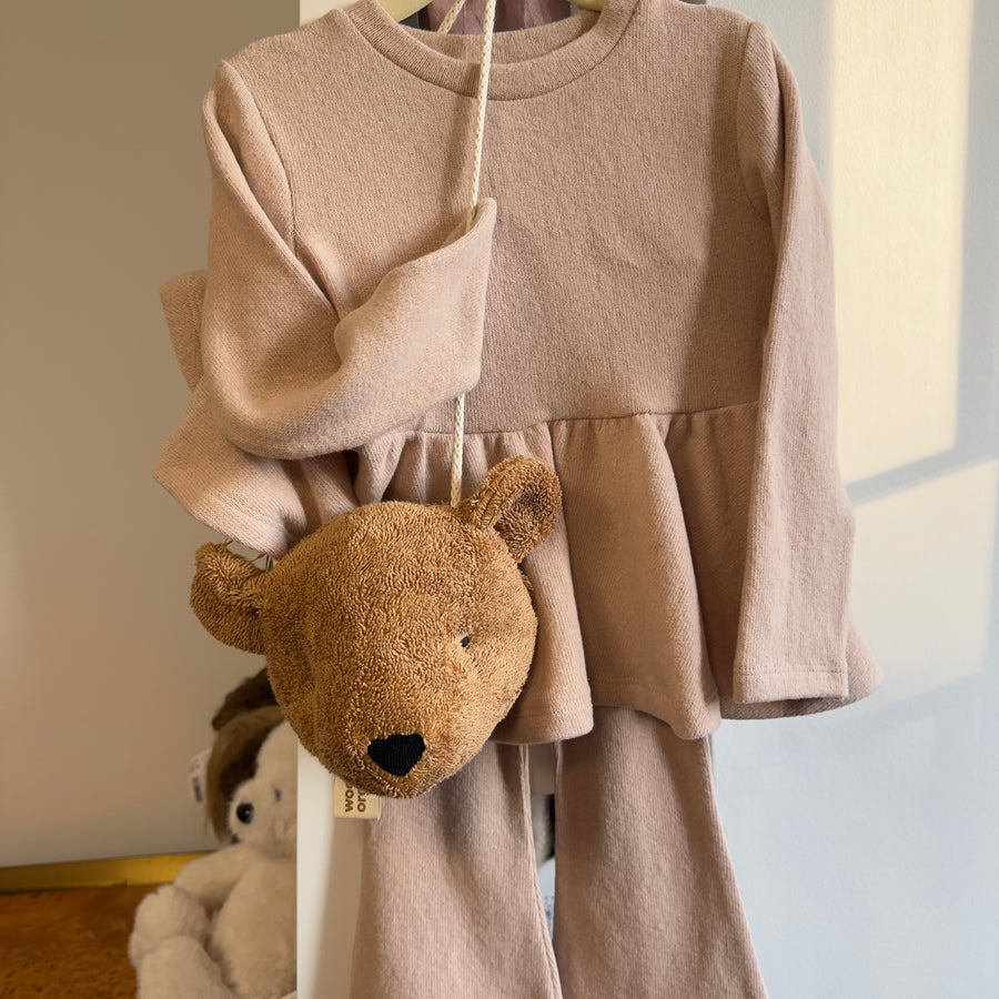 Maglia svasata in caldo cotone -pink nude– effetto ruota assicurato