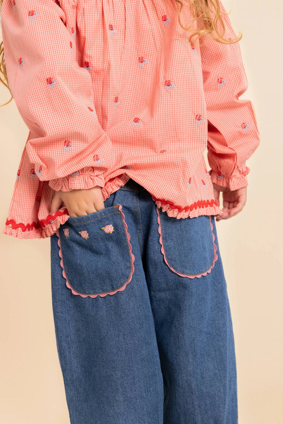 Sonja Blouse – Blusa a Quadretti -Pink Rose Gingham
