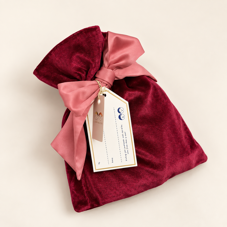 Gift Bag Velvet & Satin – Cranberry e Rosa