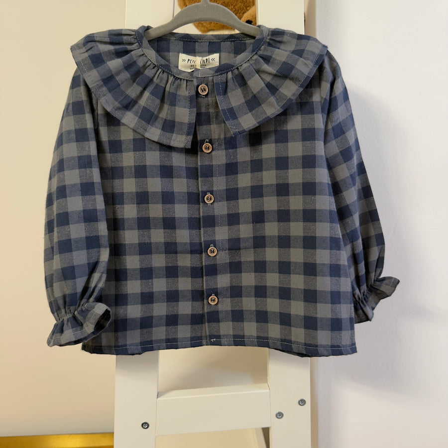 Camicia a quadretti navy