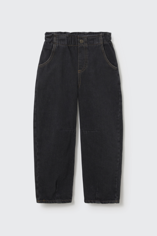 Pantaloni paperbag -antracite denim