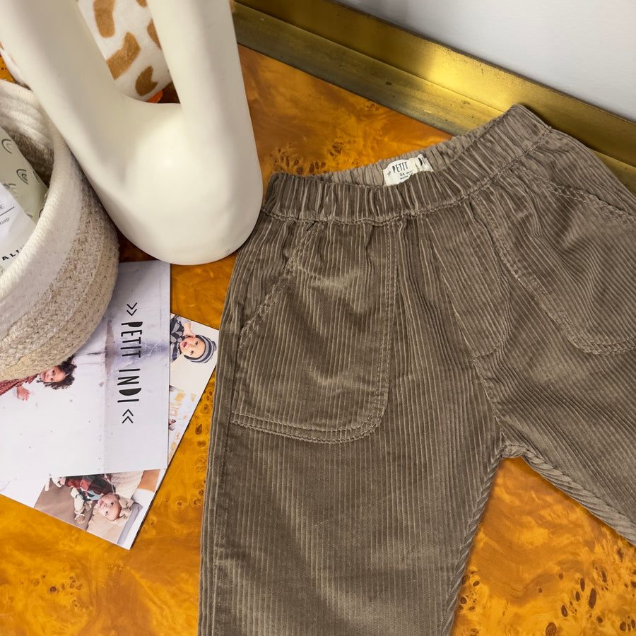 Pantalone in velluto a coste morbidissimo – fango