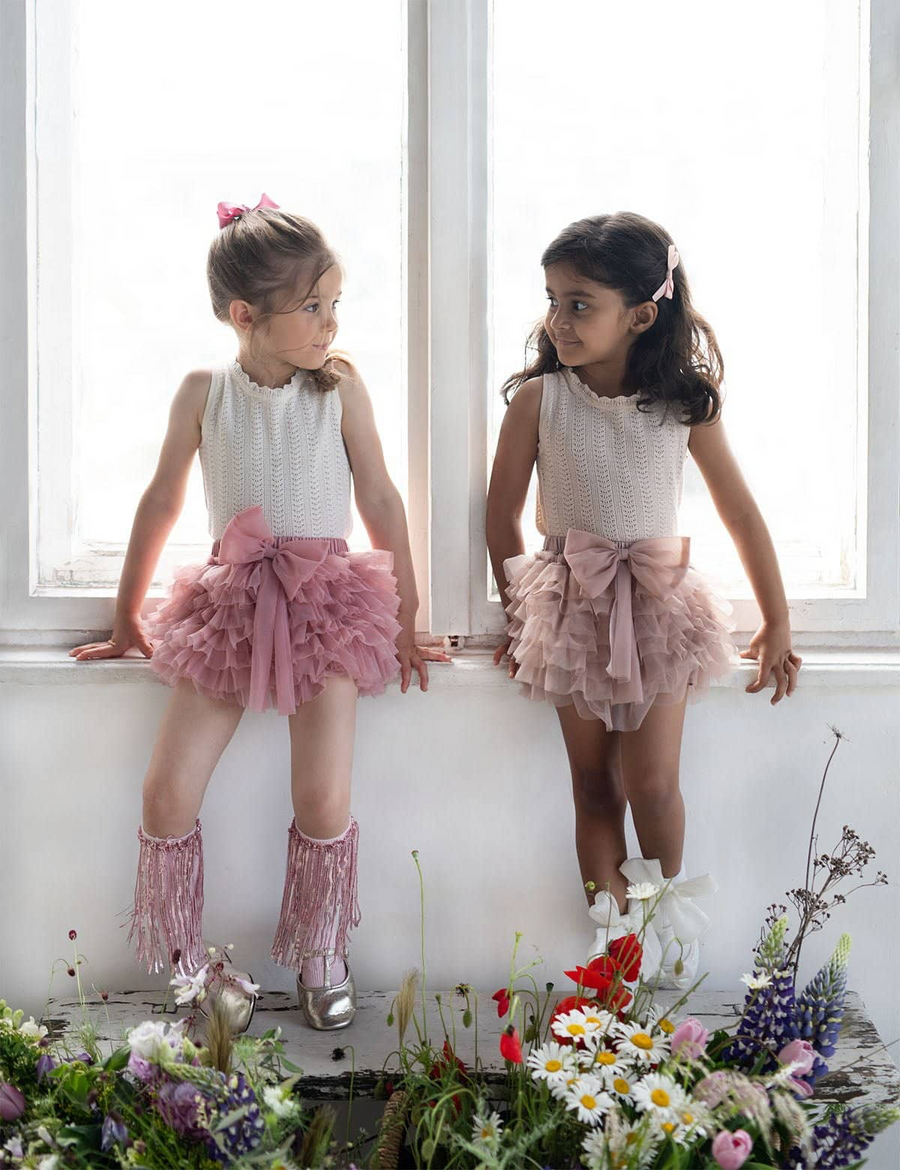 Gonna/pantaloncino in tulle morbidissimo - misty rose