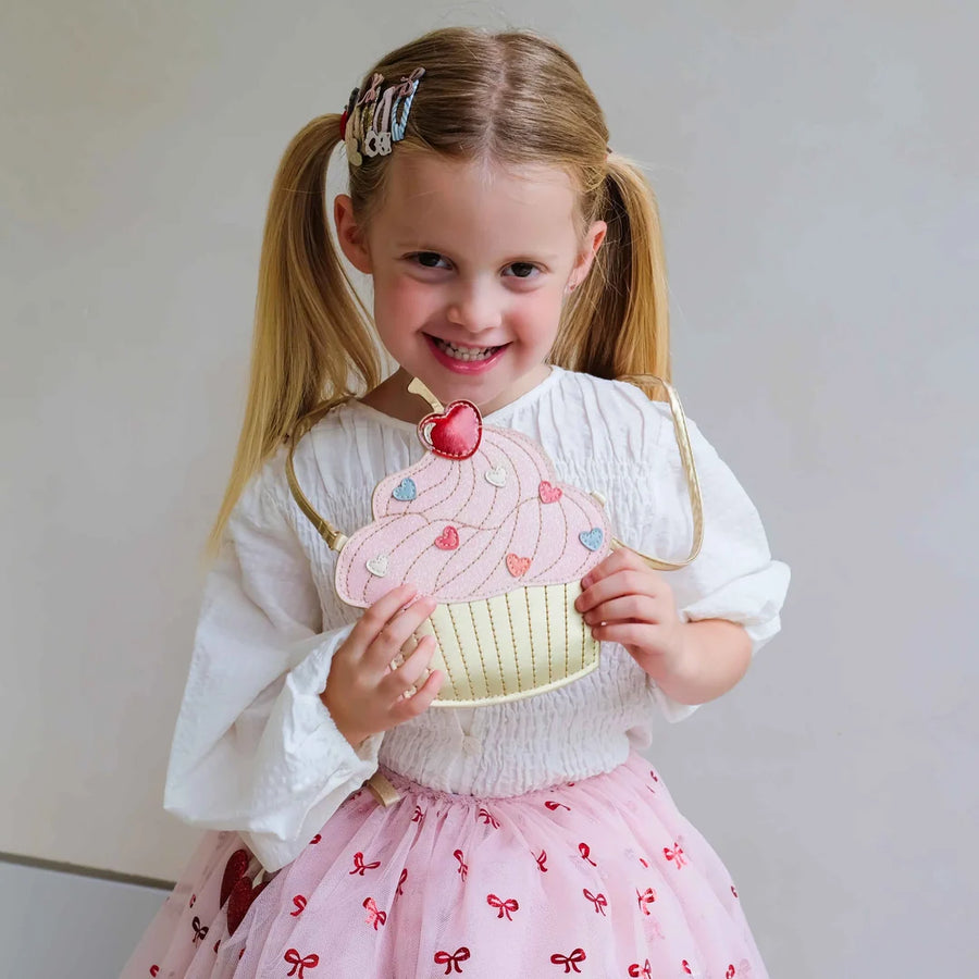 Borsetta Cutey Cupcake – Similpelle metallizzata e glitter