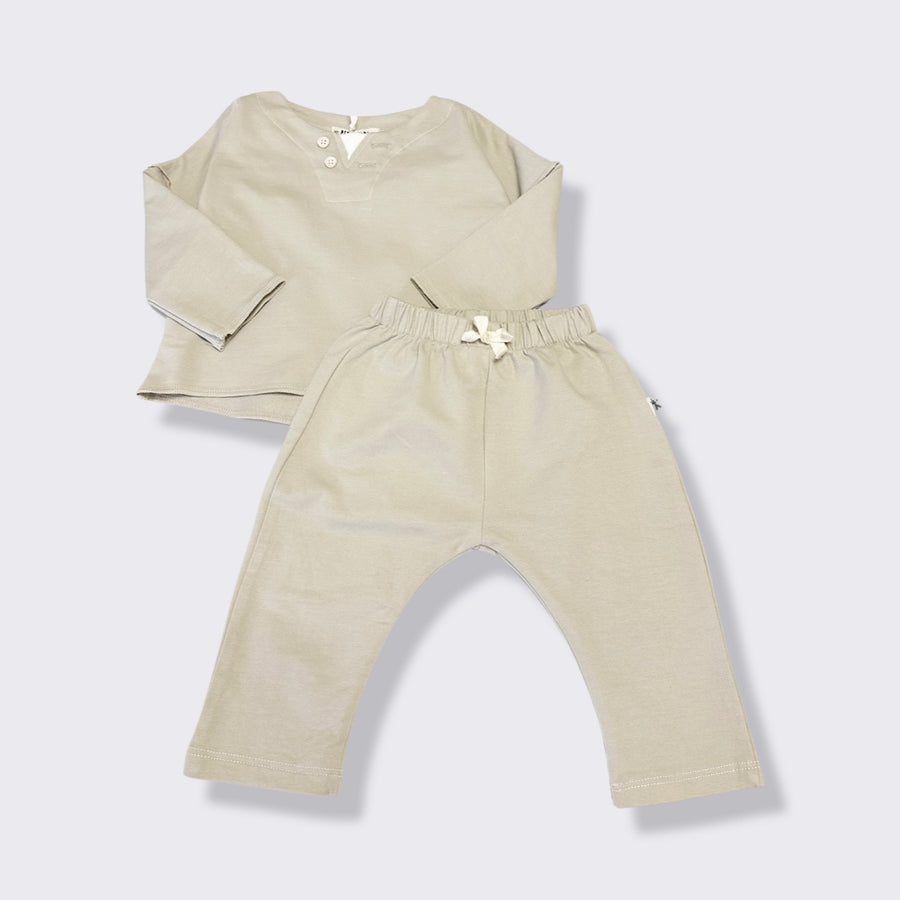 pantalone felpa beige