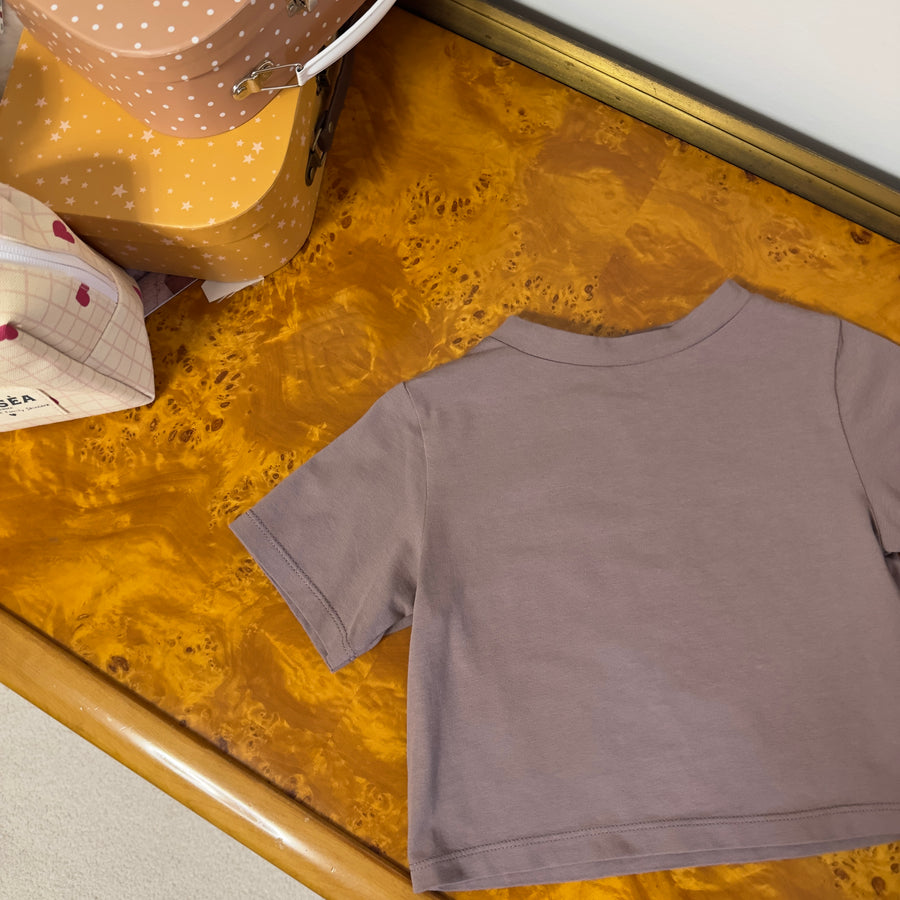 T-shirt in jersey di cotone  a scatoletta - malva