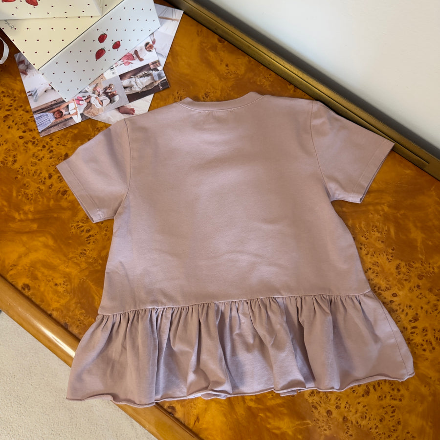 T-shirt svasata in jersey di cotone morbidissimo - cameo rose