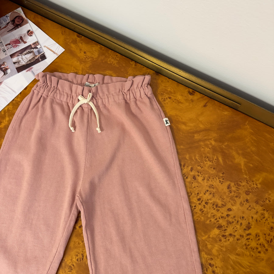 Pantalone palazzo rosa antico in filo di cotone leggero – morbido, fresco e facile da abbinare