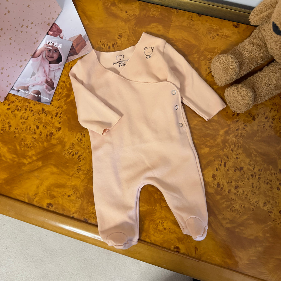 tutina apertura laterale in jersey di cotone light peach