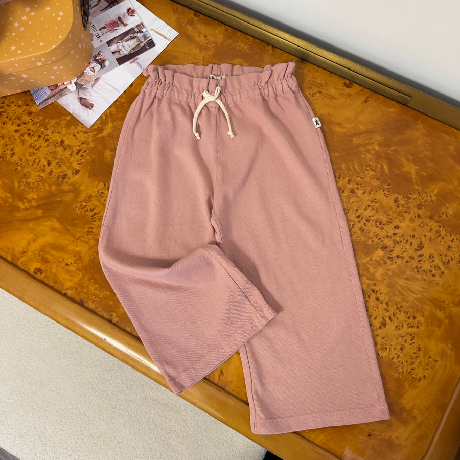Pantalone palazzo rosa antico in filo di cotone leggero – morbido, fresco e facile da abbinare