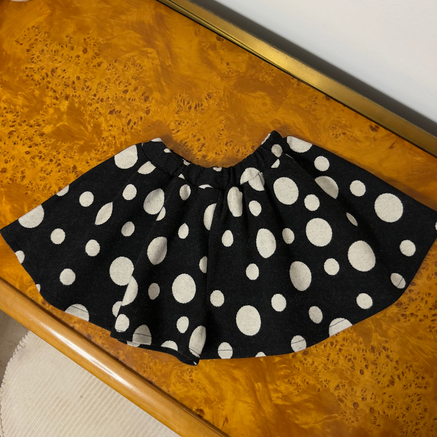 Pantaloncino-Gonna a Pois -Nero-latte