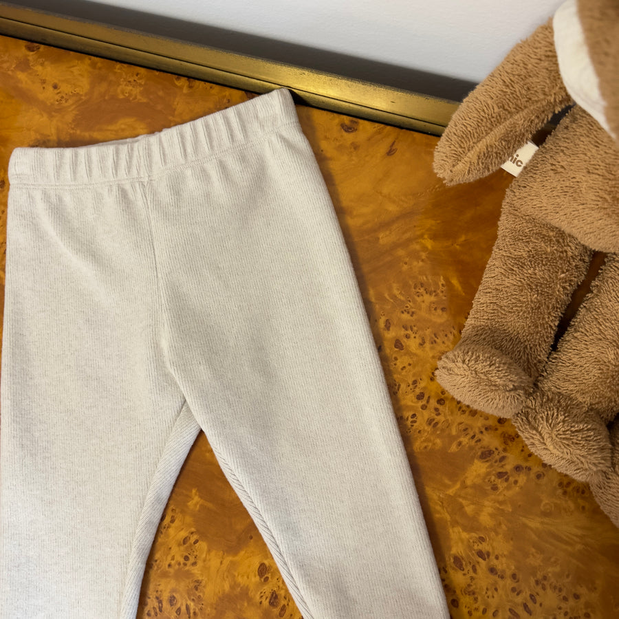 Leggings in caldo cotone a costina -stucco