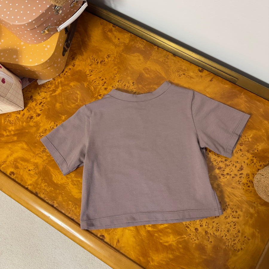 T-shirt in jersey di cotone  a scatoletta - malva