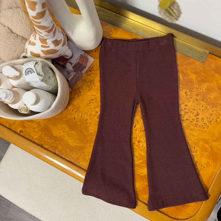 Pantalone trombetta in caldo cotone borgogna