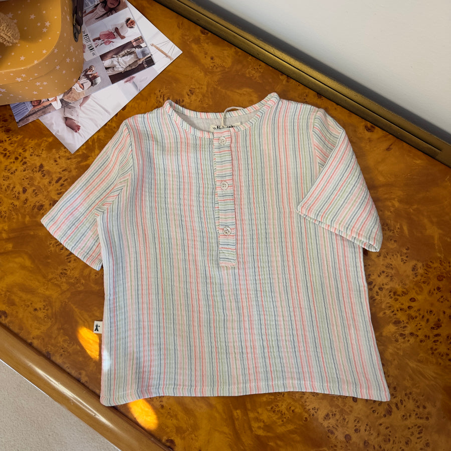 Polo in Mussolina di Cotone a Righe Colorate – Morbida, Leggera e Versatile