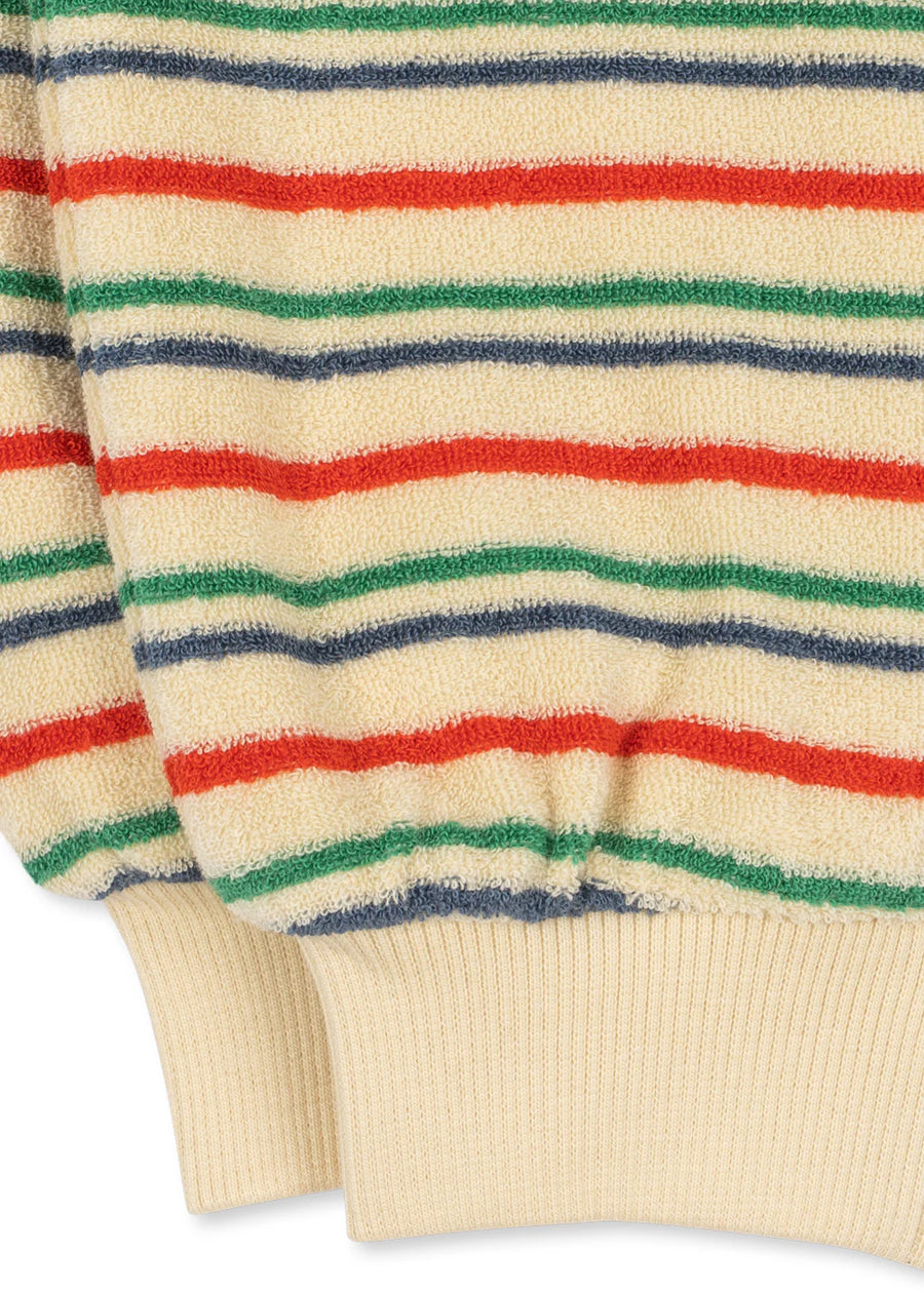 Pantalone tuta in cotone organico a righe multicolor