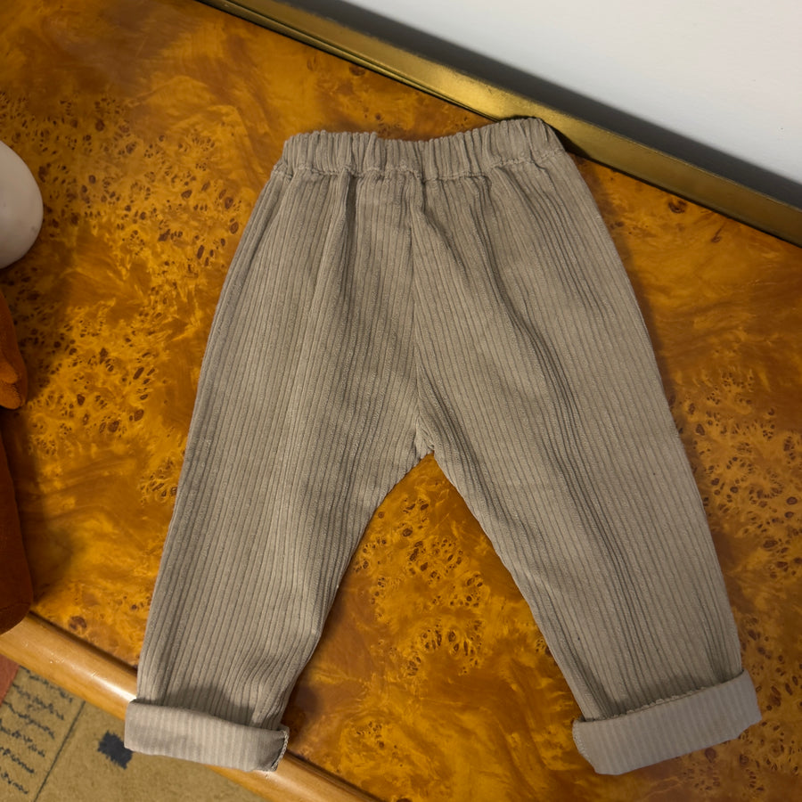 Pantalone in velluto a coste avena