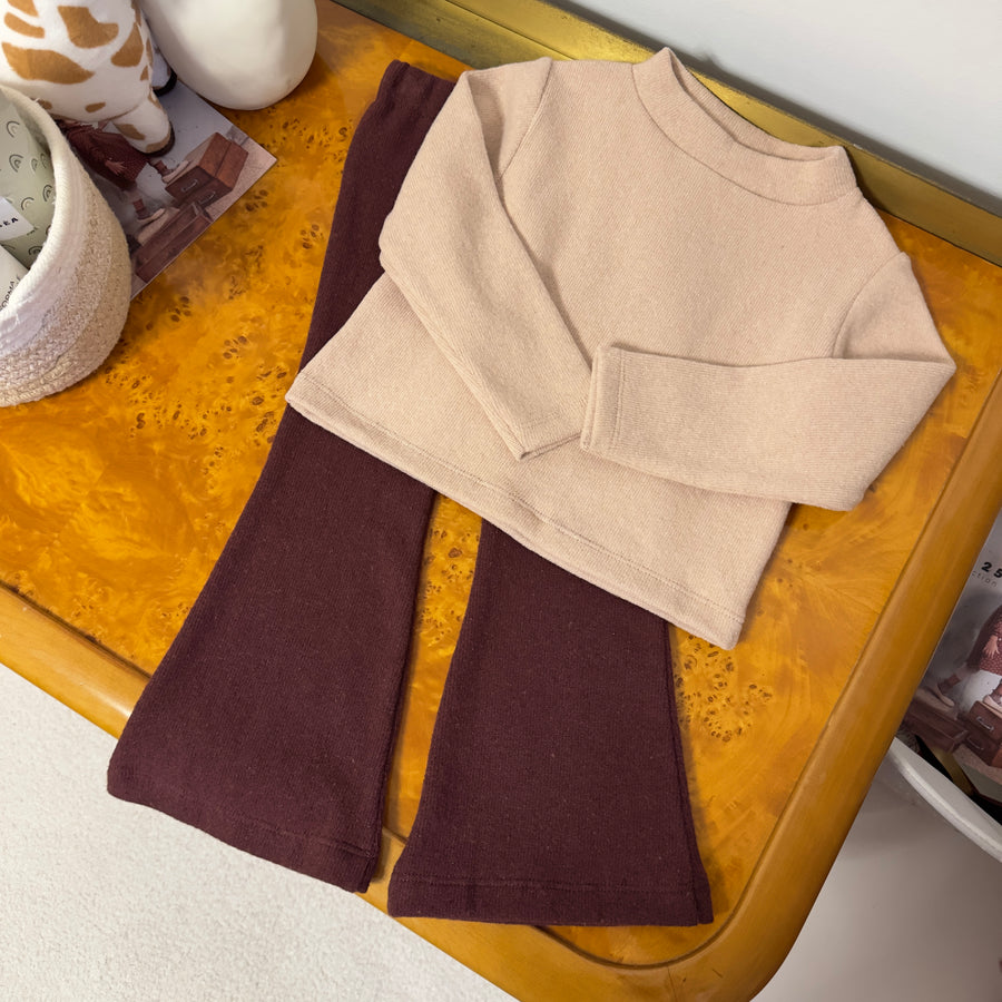 Maglia in caldo cotone pink nude – linea essenziale e versatile
