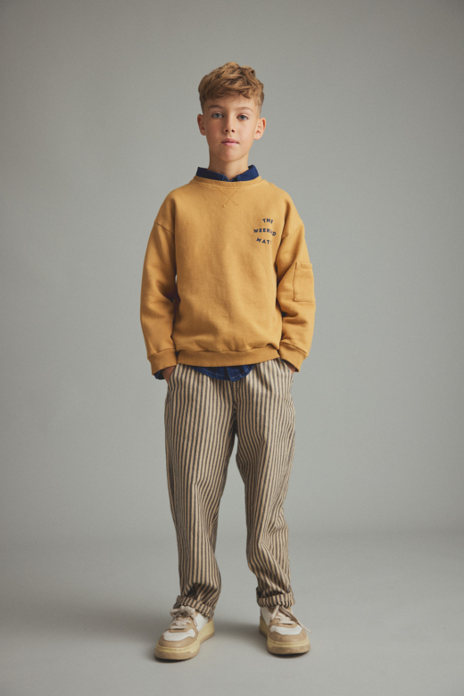 Pantaloni in twill a righe