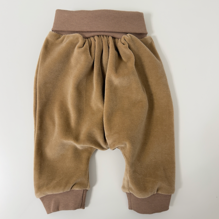Pantalone baby in velluto di cotone organico - stucco