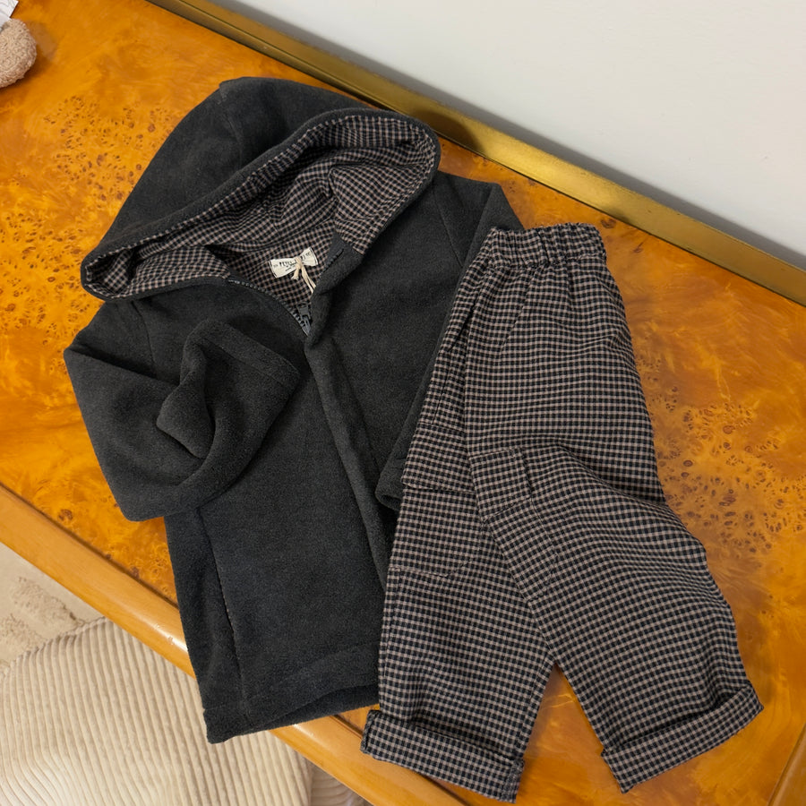 Giacca Felpa Pile  Zip e Cappuccio