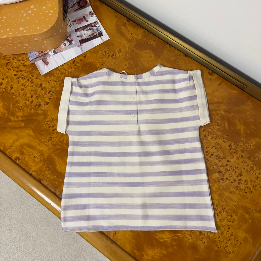 T-shirt Bama righe Rayures Iris in cotone biologico