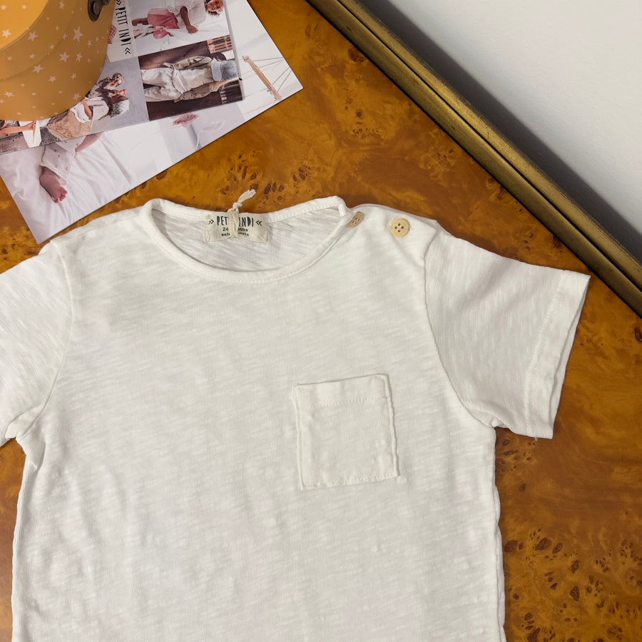T-shirt in cotone organico latte  morbidissimo con taschina – comoda e versatile
