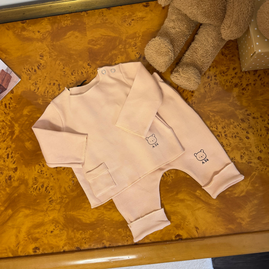 completo light peach con maglia basic e ghettina senza piedini