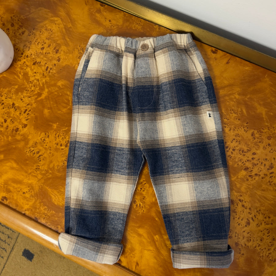 Pantalone a quadri navy e avena