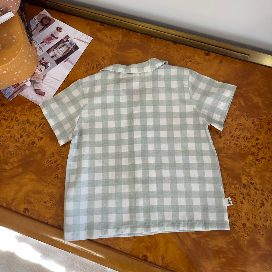 Camicia vichy salvia a manica corta - facile e super versatile