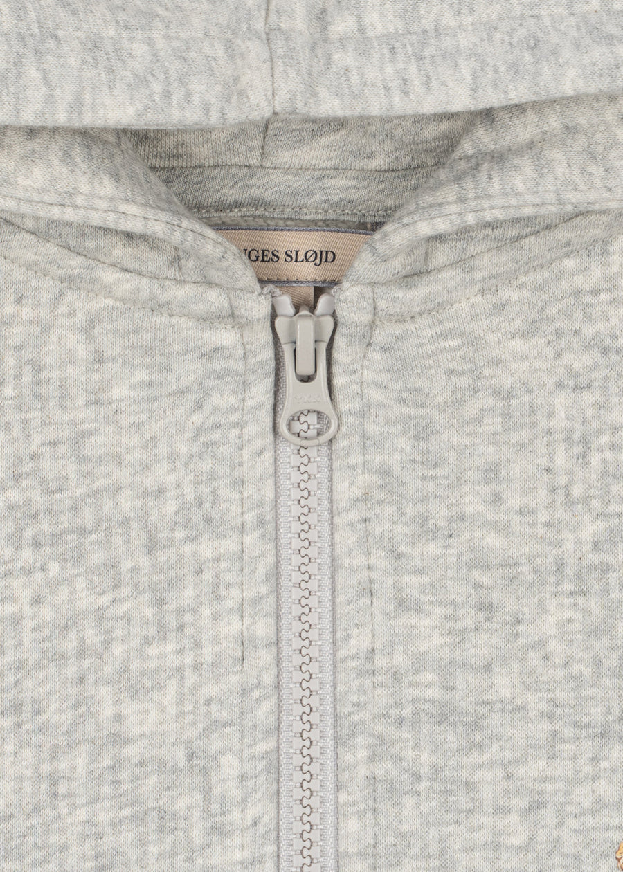Felpa con zip in cotone organico grey melange