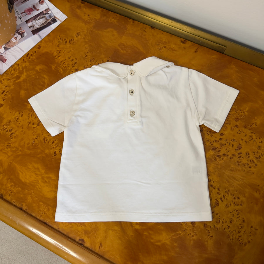 T-shirt in morbidissimo jersey di cotone con doppio colletto