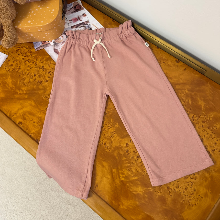 Pantalone palazzo rosa antico in filo di cotone leggero – morbido, fresco e facile da abbinare