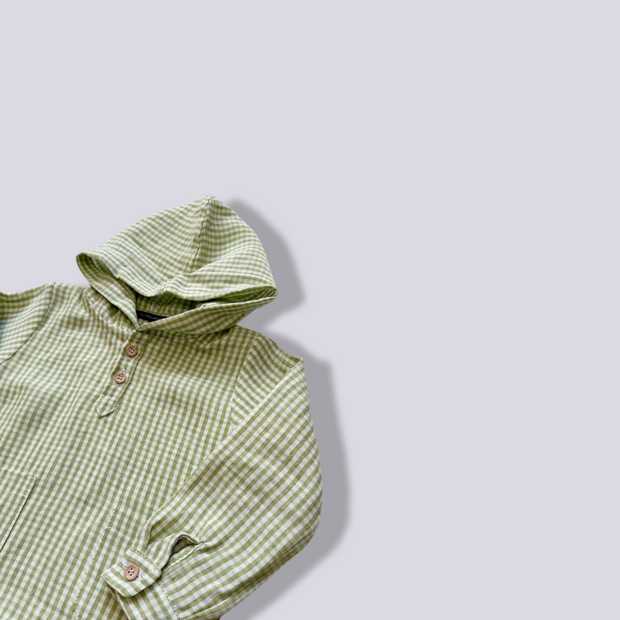 camicia con cappuccio verde