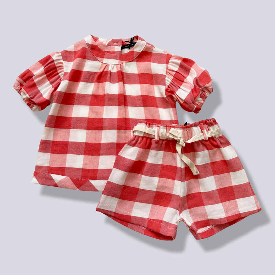 blusa quadretto rosso