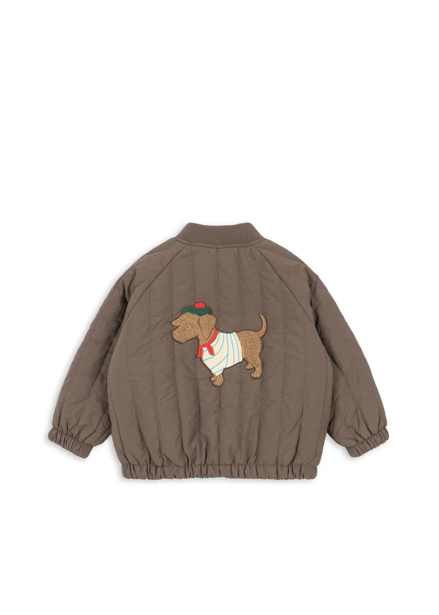 JUNO TERRY BOMBER JACKET - bomber bassotto walnut