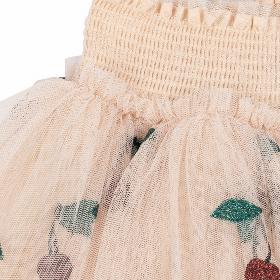 Gonna in tulle con ciliegine