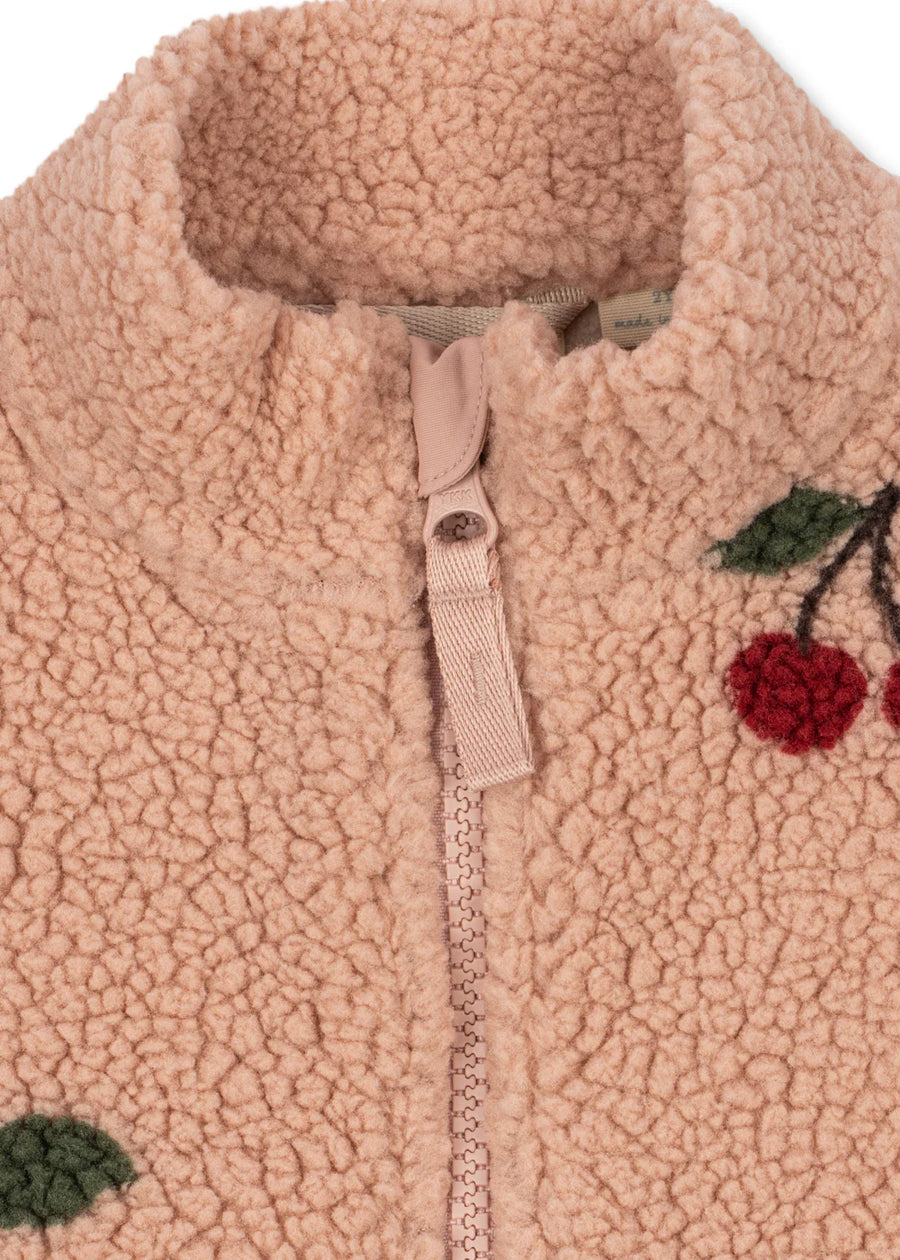 Bomber Teddy con ciliegie - blush